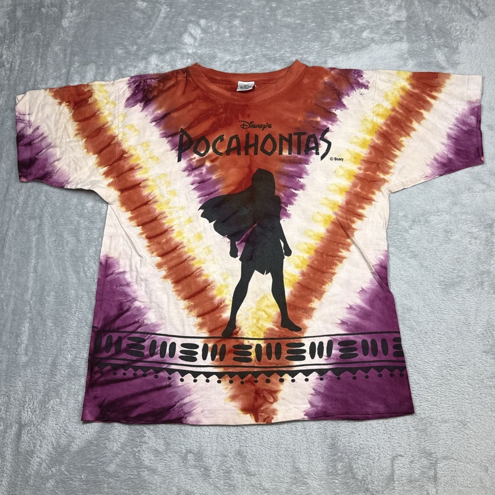 Vintage Pocahontas Shirt XL Tie-Dye 90s The Disney Store USA